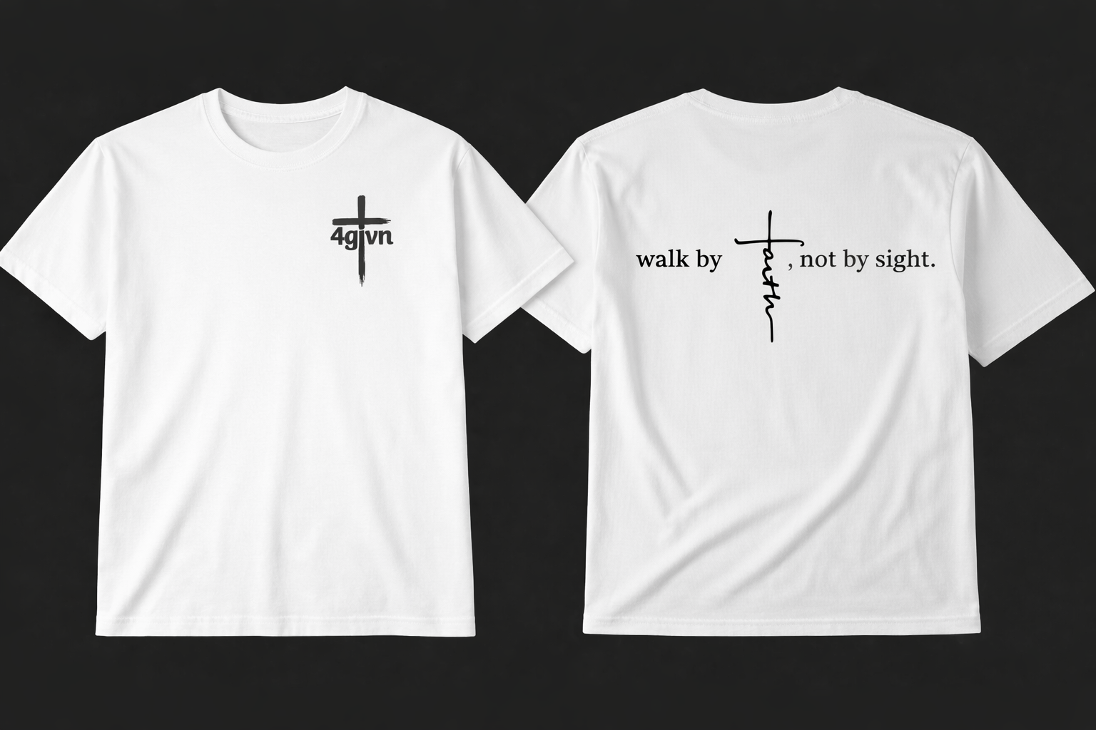 Walk by faith t-shirt wit
